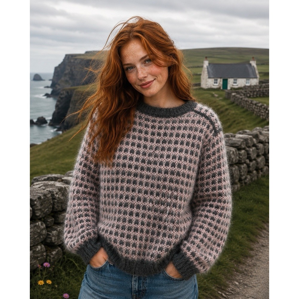 Vintage 80's Beechfield Mohair Wool Sweater Ireland Medium